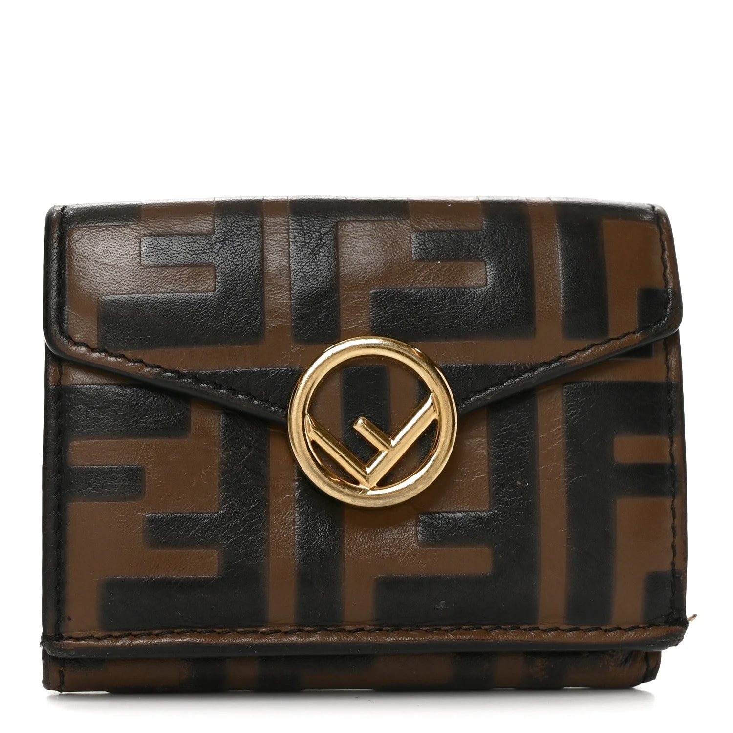 Fendi — Vitello Liberty F Is Fendi 1974 Embossed Micro Tri-Fold Envelope Wallet — Accessory — resale