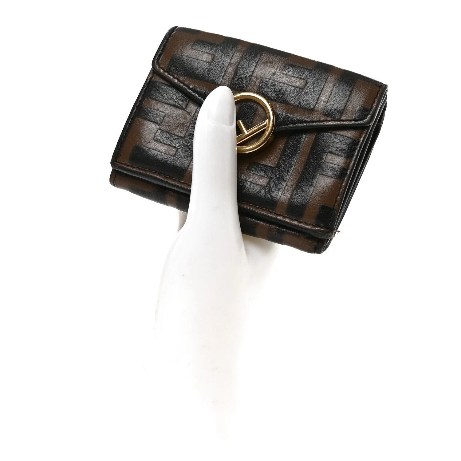 Vitello Liberty F Is Fendi 1974 Embossed Micro Tri-Fold Envelope Wallet 2