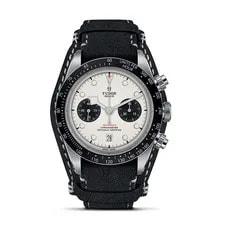 Tudor Black Bay Chrono Panda Opaline Dial Black Leather Strap M79360N-0006 2