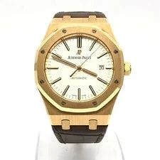Audemars Piguet — Audemars Piguet Royal Oak 41mm 18K Rose Gold White Dial, 15400OR- Full Set — Watch — resale