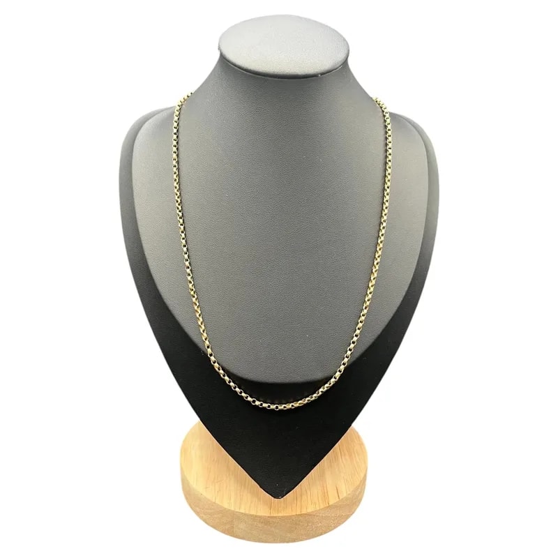 Antique 9ct Gold Belcher Chain Edwardian 18 Inch Necklace 2
