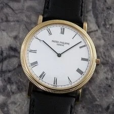 Patek Philippe — Patek Philippe Calatrava 3520D 18K Yellow Gold Clous de Paris — Watch — resale