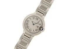 Cartier Ballon Bleu 28mm W4BB0015 Diamond Silver Dial Quartz 2019 #DW313 2
