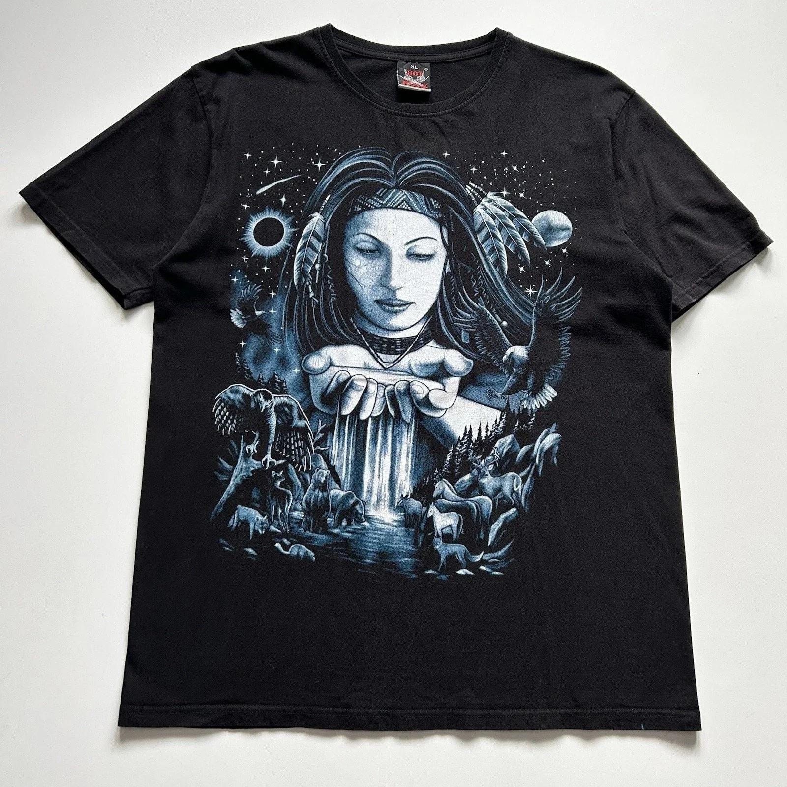 Native American Wolf T Shirt XL Y2K Nature Art — streetwear — resale