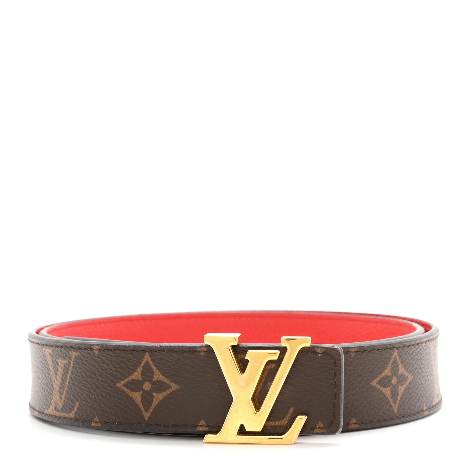 Louis Vuitton — 30mm Initiales Reversible Belt 90 36 Coquelicot — Accessory — resale