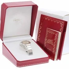 Cartier Santos Octagon SM W2001683 Date Beige Dial Quartz Watch_943793 2