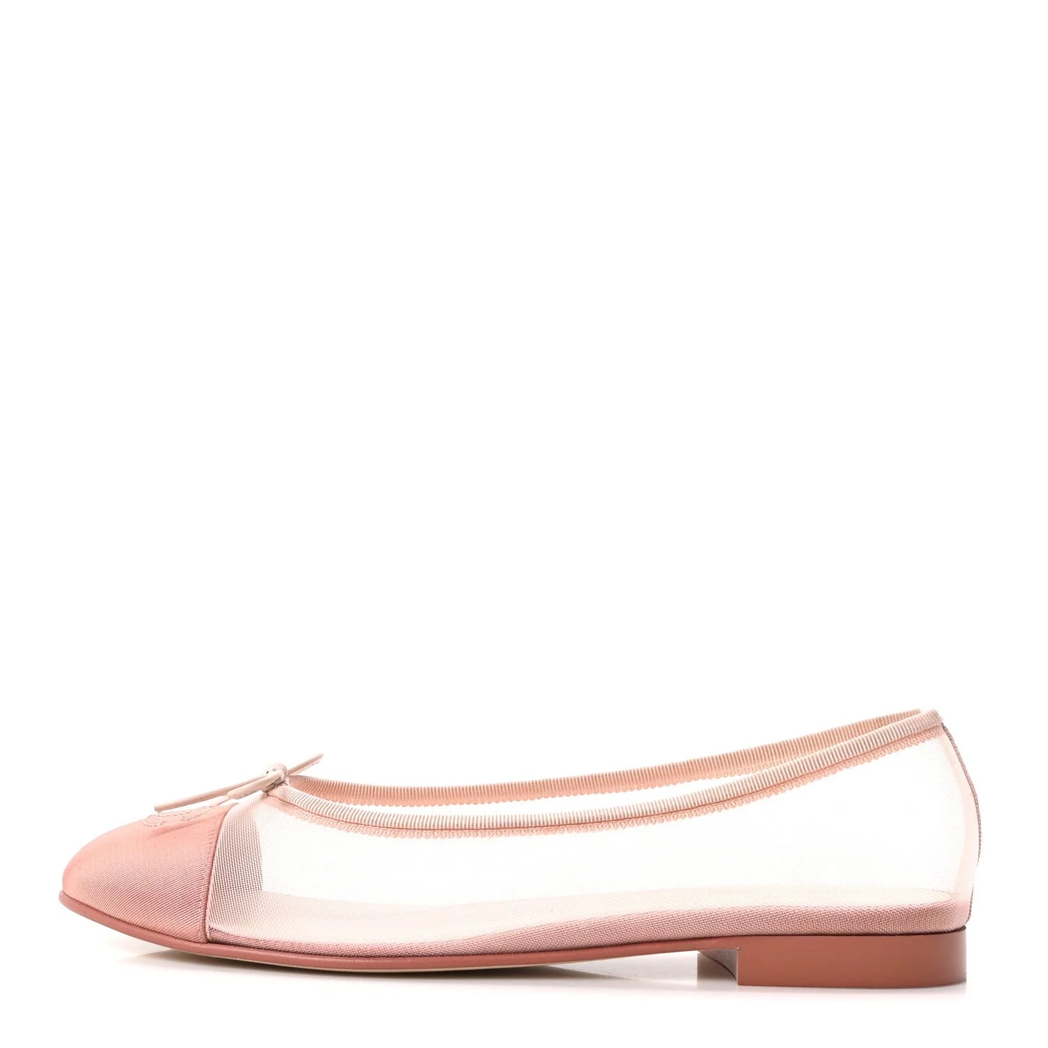 Chanel — Grosgrain CC Cap Toe Ballerina 41 Light Dark — Designer Shoe — resale