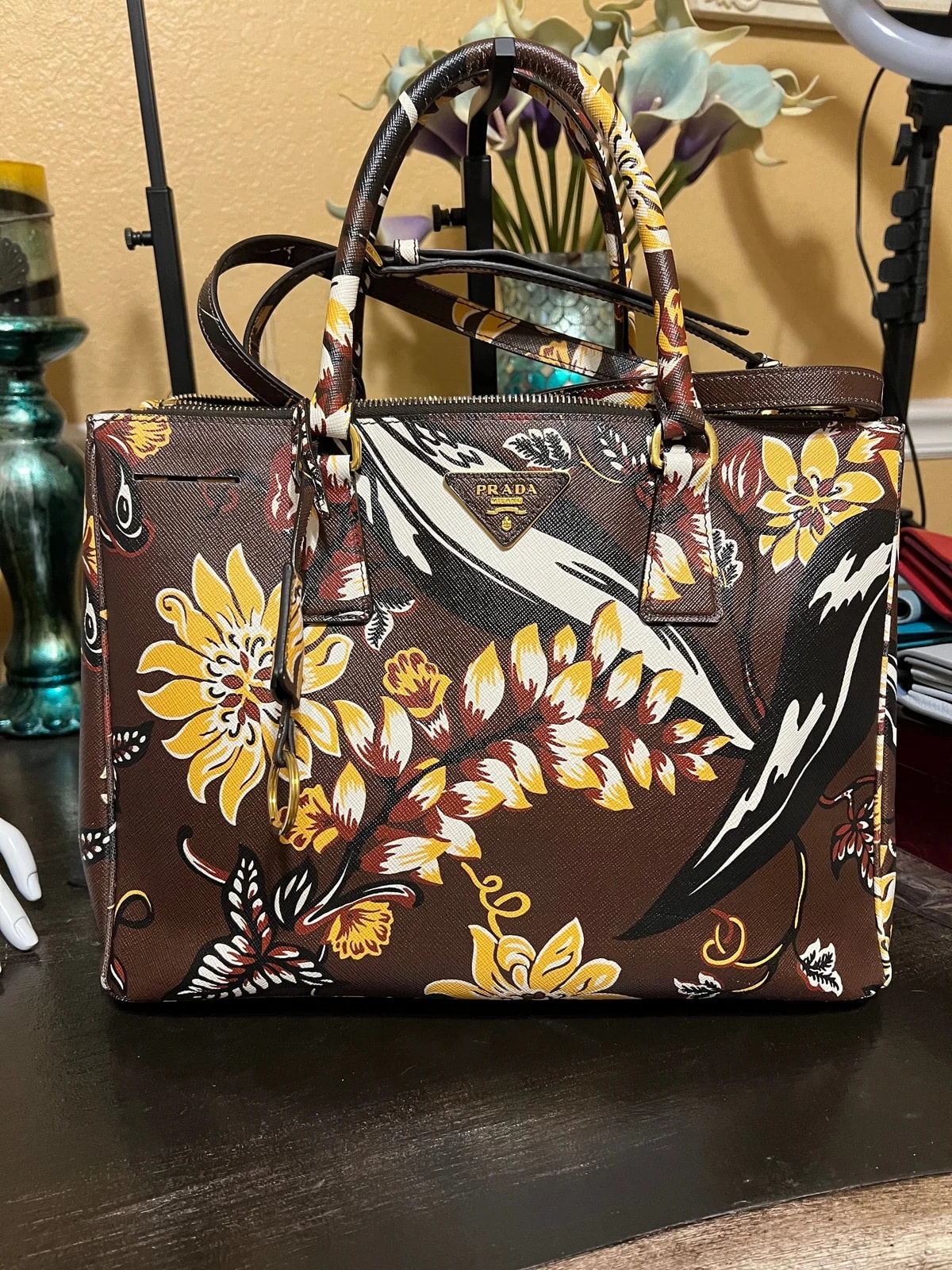 DDH — Prada Cafe Floral Print Twin Pocket - 53824-SYB — Handbag — resale