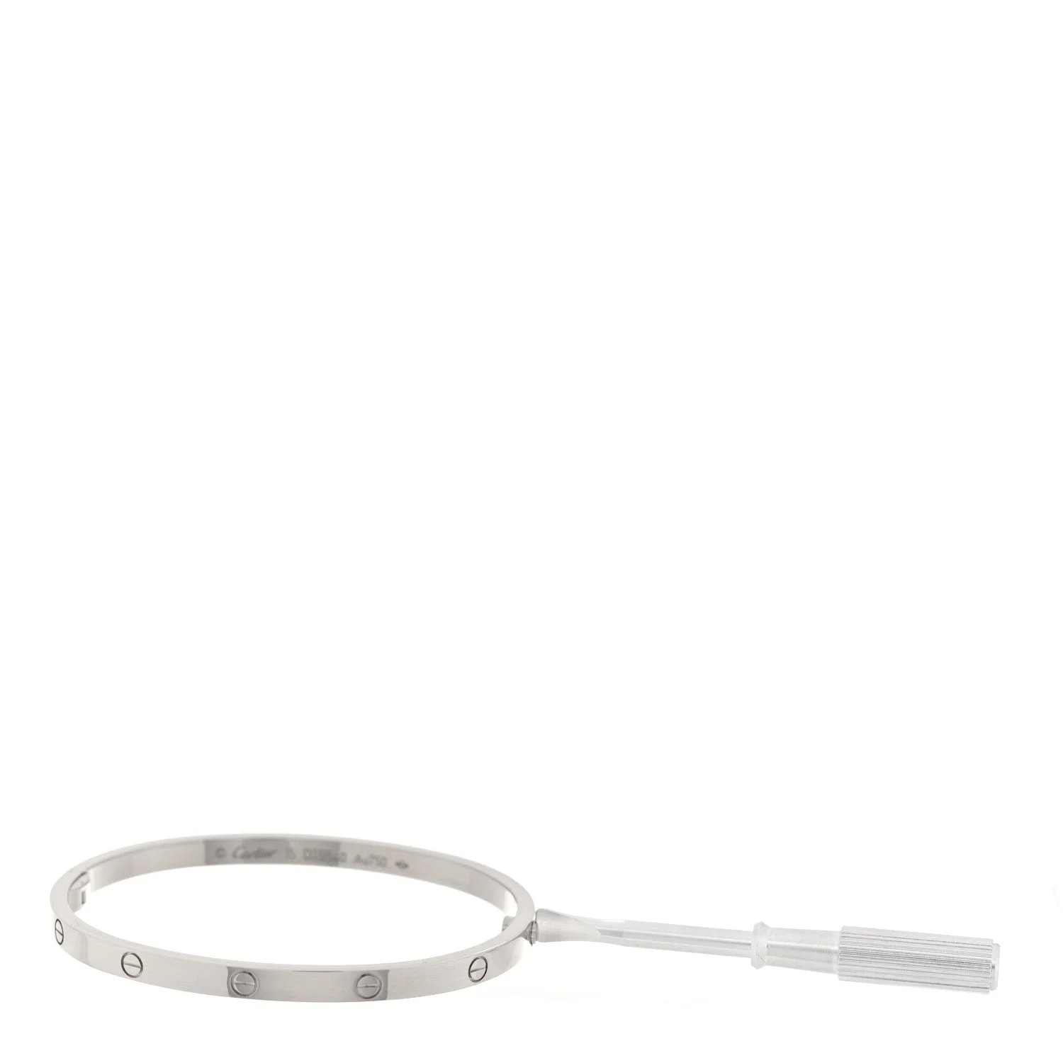 18K White Gold Small Love Bracelet 15 3