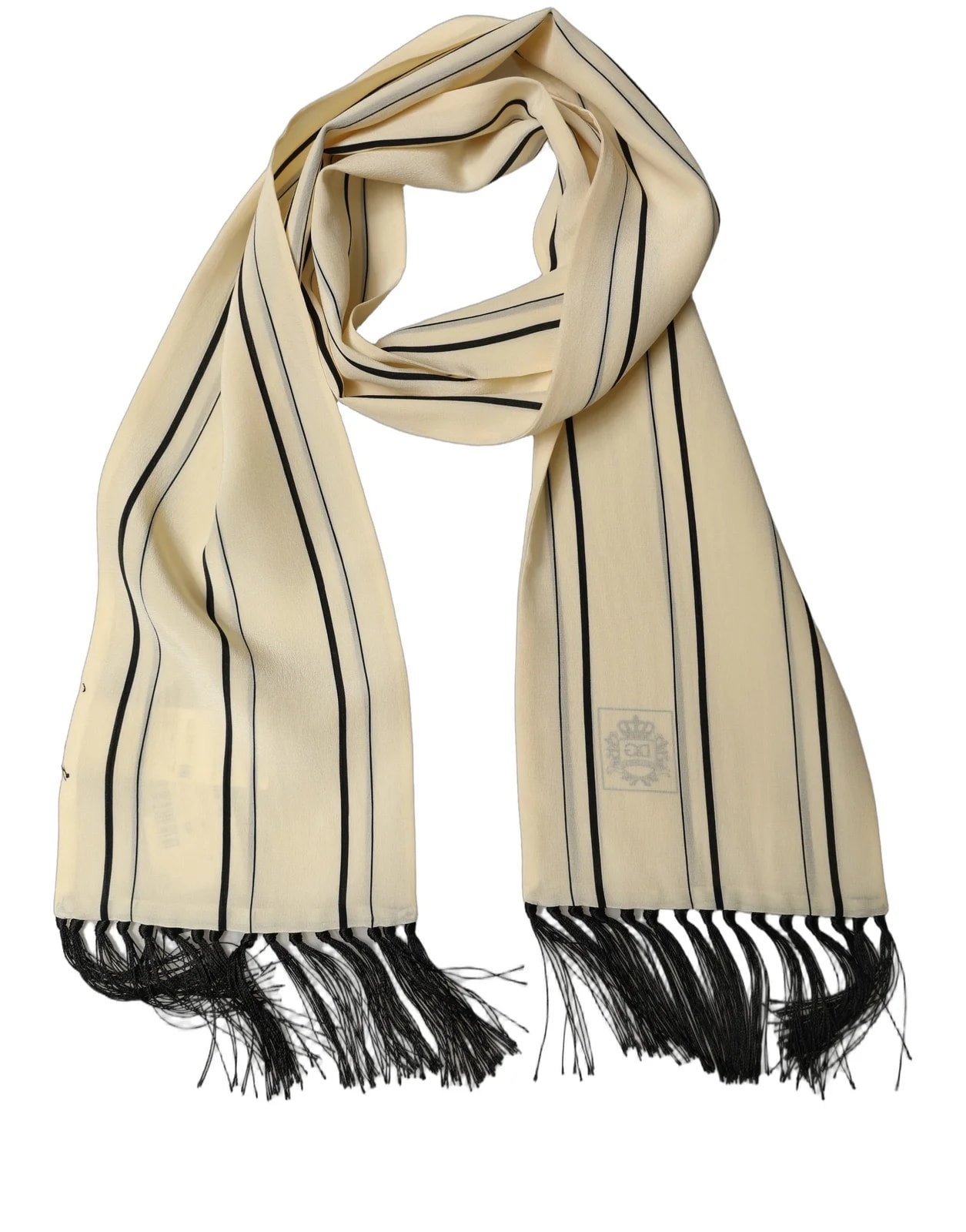 Dolce & Gabbana — Dolce & Gabbana Striped Fringed Neck Shawl Scarf — Accessory — resale