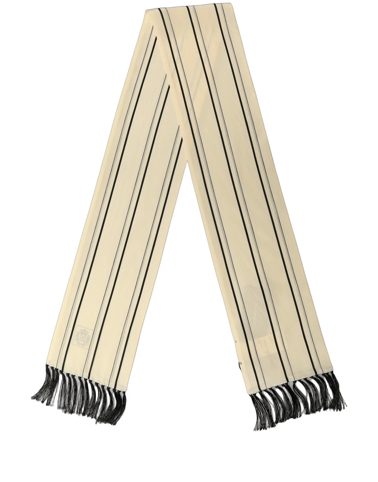 Dolce & Gabbana Striped Fringed Neck Shawl Scarf 2