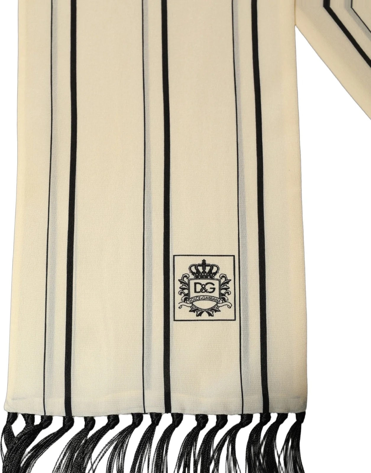 Dolce & Gabbana Striped Fringed Neck Shawl Scarf 3