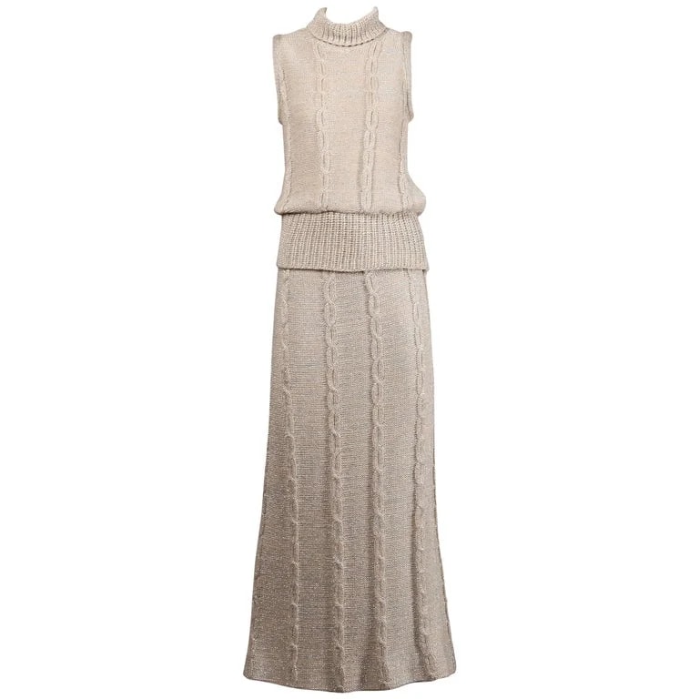 Cable Top and Maxi Skirt Two Piece Ensemble, 1970s — Clothing — resale