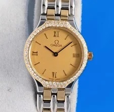 Omega — Omega Deville 18K Gold & SS - Diamond Bezel - Gold Dial - 4265.13 — Watch — resale