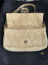 Authentic Fendi Metallic Baguette Print 2