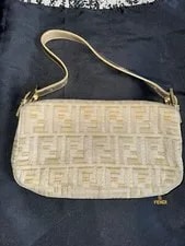 Authentic Fendi Metallic Baguette Print 3