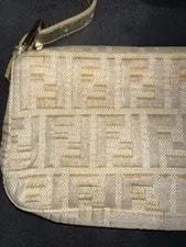 Authentic Fendi Metallic Baguette Print 4