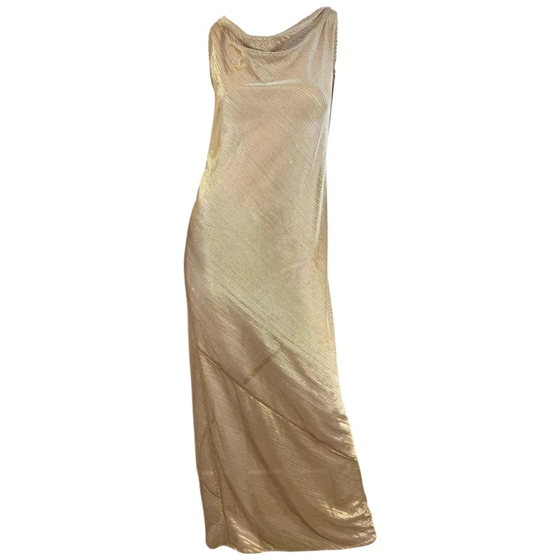 Marc Jacobs — Late 90s Metal Link Column Evening Gown — Clothing — resale