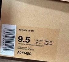 Size 9.5 - NEW A-Cold-Wall* X Converse Chuck 70 Low 'Pavement' A07145C 2