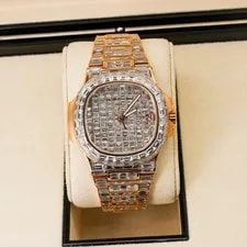 Patek Philippe Nautilus 5711-1R Diamond Baguette 18K Rose Gold Swiss 3