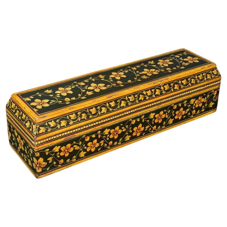 Antique Calligrapher's Quill Box, Austrian, Hand Painted, Pen Case, Edwardian — Accessory — resale