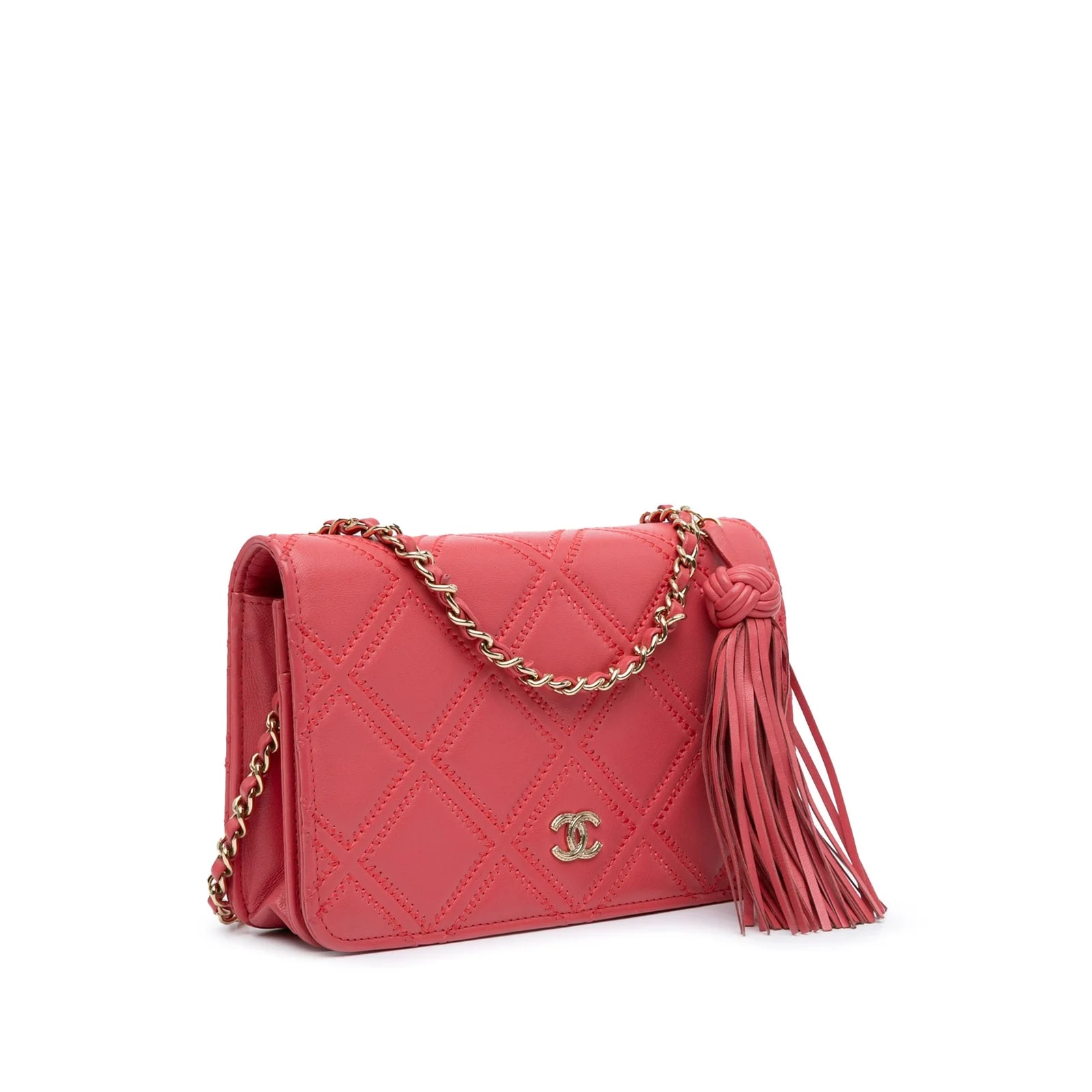 CC Double Stitch Tassel Wallet on Chain 2