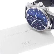 IWC Schaffhausen — IWC Schaffhausen Pilot IW377709 43mm SS Black Dial Leather Strap #C340 — Watch — resale