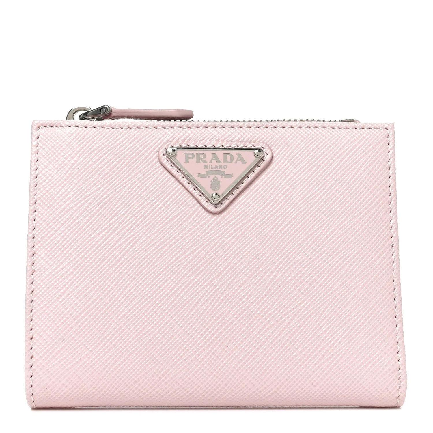 Prada — Zip Top Compact Wallet Alabaster — Accessory — resale