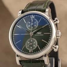 New IWC Portofino Chronograph Steel Case Automatic 39 Mm Green IW391405 3