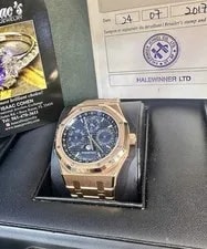 Audemars Piguet Royal Oak PerpetualCalendar Full Set Rose Gold Blue Dial 26574OR 4