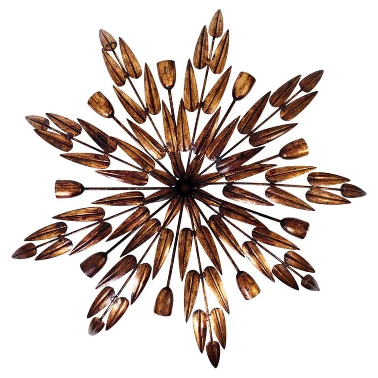 Ferro Art — Large Mid-Century and Farmhouse Style Flush Mount By Ferro Art, Spain, 1950s — lighting — resale
