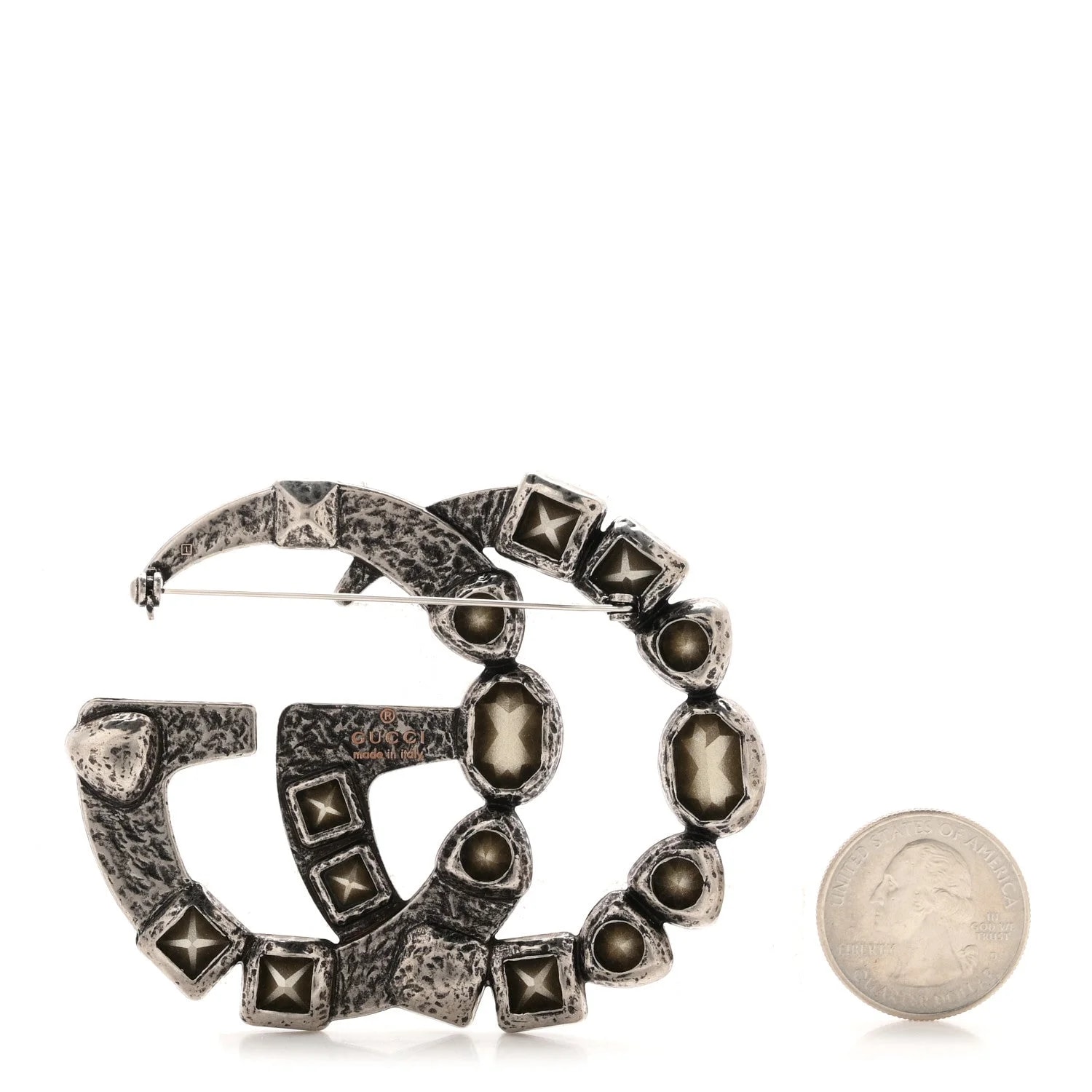 Metal Double G Brooch 2
