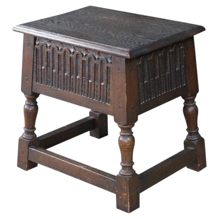 Antique English Jacobean Style Carved Joint Side End 18" — Furniture — resale