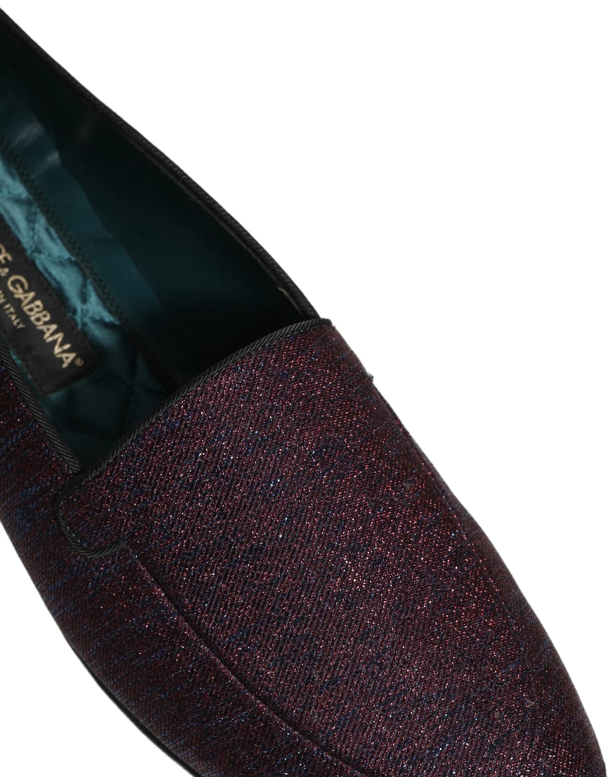 Dolce & Gabbana — Dolce & Gabbana Glitter Lurex Logo Dress Loafers Shoes — Designer Shoe — resale