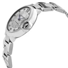 Cartier Ballon Bleu 33 Mm Automatic Diamond Silver Dial W4BB0021 2