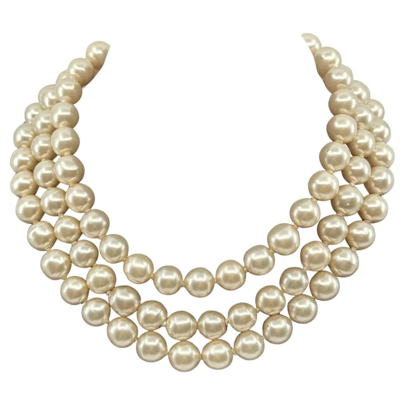 Chanel — Chanel Faux CC Logo Triple Strand Collar — Jewelry — resale