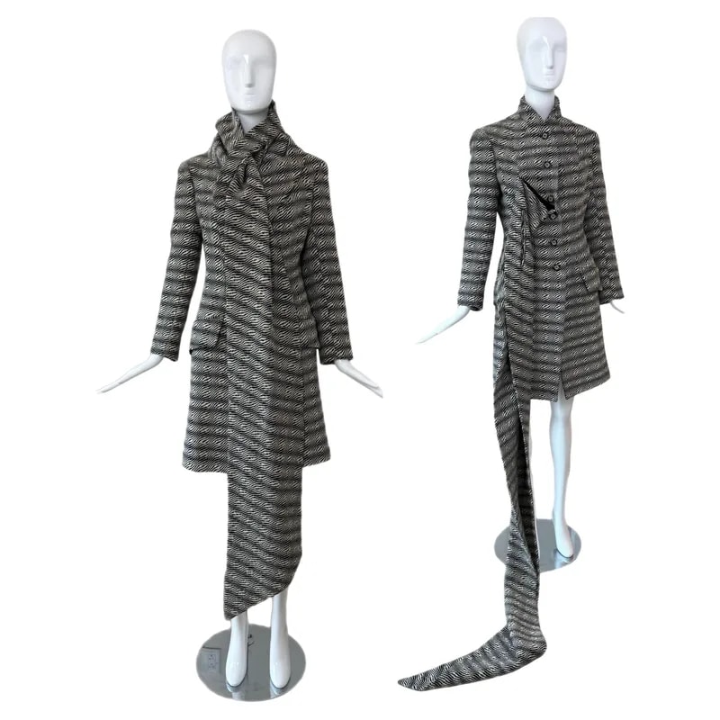 John Galliano — John Galliano 1999 Coat Jacket W/ Oversized Scarf — Accessory — resale