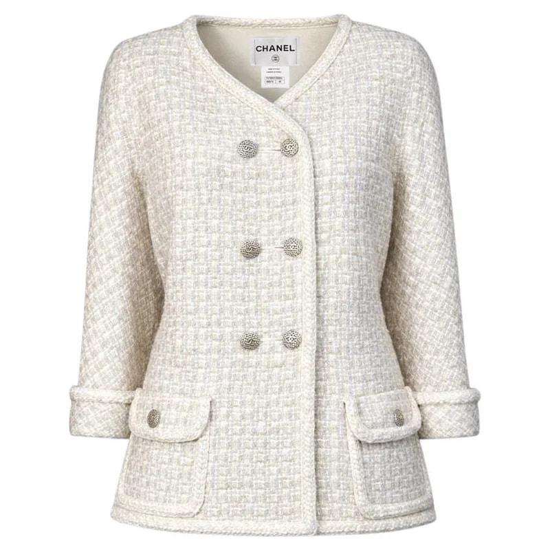 Chanel — Chanel Nude Jacket With Double Row CC Buttons, 46 FR — Clothing — resale