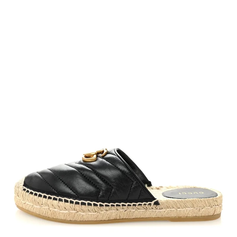 Gucci — Matelasse GG Marmont Espadrille Slippers 36 — Designer Shoe — resale