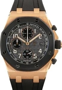 Audemars Piguet — Audemars Piguet 26238OK.OO.A002CA.01 Black Tapisserie Dial, Rubber Bezel 42MM 18k Pink Gold, B&P — Watch — resale