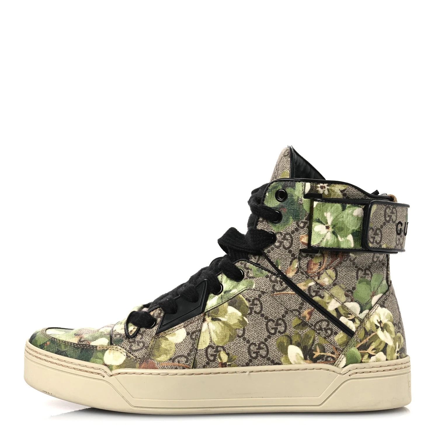 Gucci — GG Monogram Blooms Web High Top Sneakers 8 — Sneaker — resale