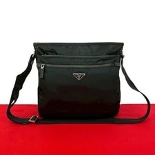Prada — Prada Triangle Logo Hardware Sacoche Mes — Handbag — resale