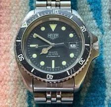 Heuer — (TAG) Heuer Professional 1000 Black 200m Quartz 42mm Watch From JP — Watch — resale
