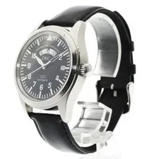 IWC — IWC Schaffhausen Flieger UTC IW325101 39mm SS Black Dial Leather Strap GMT #C498 — Watch — resale