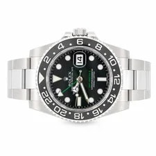 Rolex — Rolex GMT-Master II 116710LN Silver Oyster Bracelet With Black Bezel — Watch — resale
