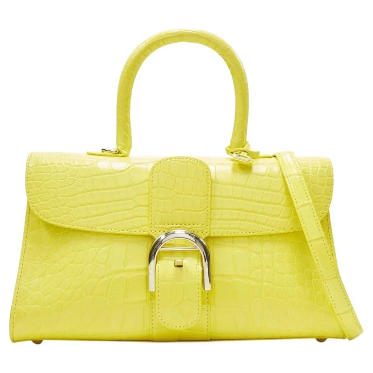 Delvaux — Delvaux Brilliant PM Citron Scaled Crossbody — Handbag — resale