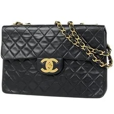 Chanel — Chanel Large Matelasse Single Flap Chain Coco Mark Double Chain Lea — Handbag — resale
