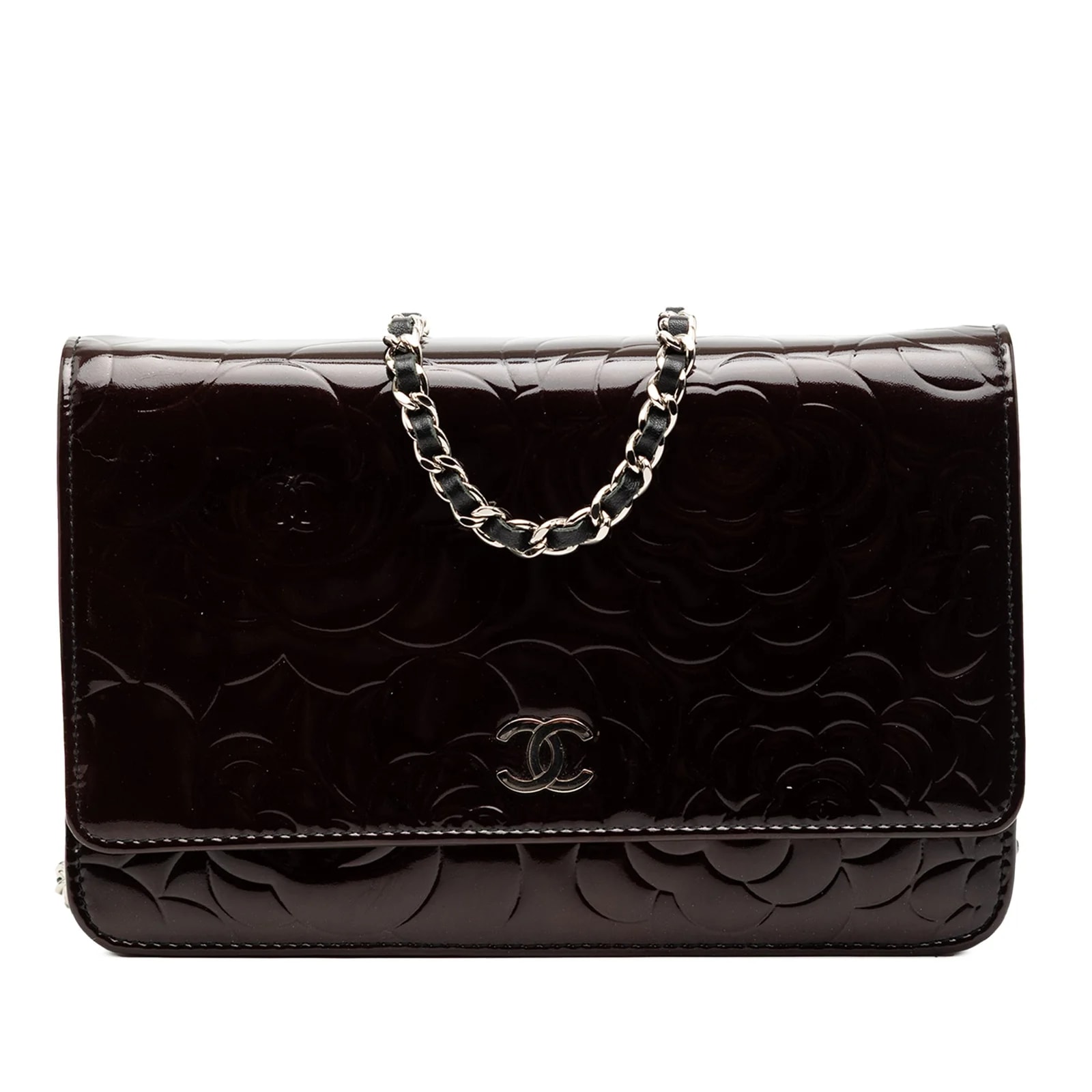 Chanel — CC Embossed Camellia Wallet on Chain — Handbag — resale