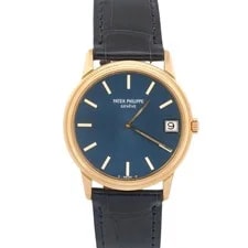 Patek Philippe — Patek Philippe Calatrava Blue 18K Yellow Gold Leather Automatic 33mm 3602J — Watch — resale