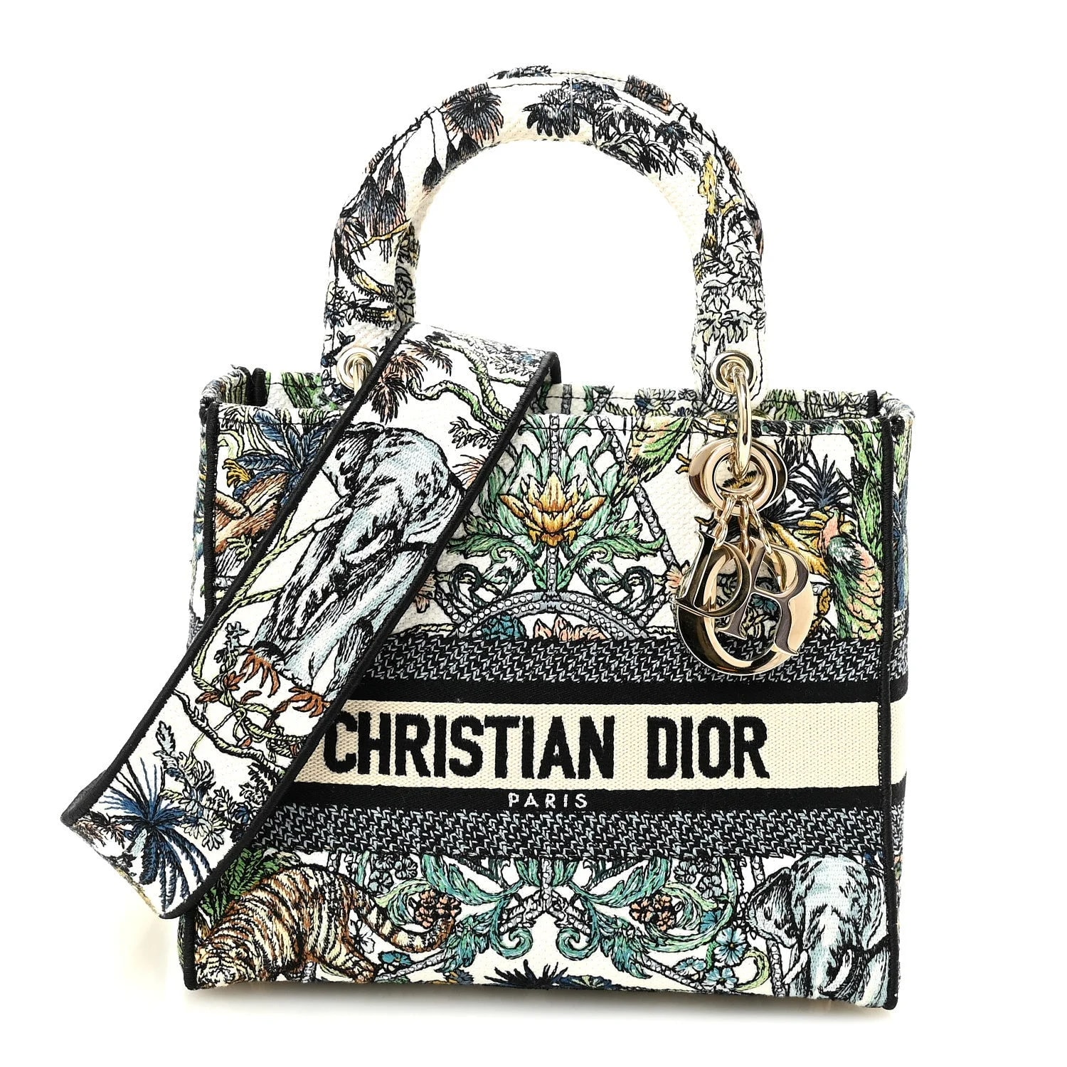 Dior — Embroidered Etoile de Voyage Medium Lady D-Lite — Handbag — resale